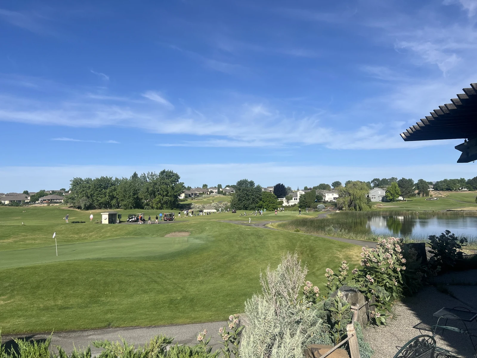 The Horn Rapids fairway and pond from the patio